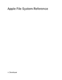 Apple File System Reference