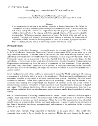 Assessing the Transmission of Commanders Intent