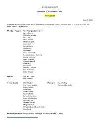Board of Governors Meeting Minutes May 7, 2020