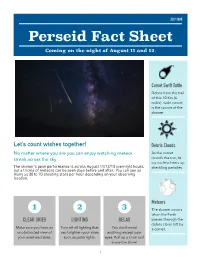 Check out This Perseid Fact Sheet!