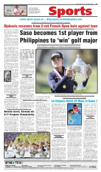 Golf Major Playing Because of Lower Back Pain and Cramps While Trailing in the ﬁ Fth Set