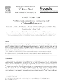 Port Hinterland Connections: a Comparative Study of Polish and Belgian Cases