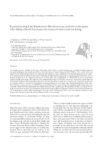 Reconstructing Late Quaternary Fluvial Process Controls in the Upper Aller Valley (North Germany) by Means of Numerical Modeling