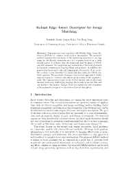 Robust Edge Aware Descriptor for Image Matching