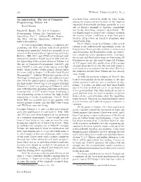 The Art of Computer Programming, Volume 4A David Walden Donald E. Knuth, T