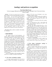 Analogy and Pattern Recognition