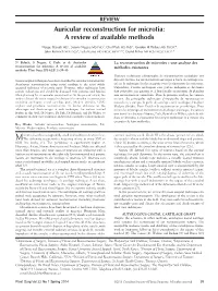 Auricular Reconstruction for Microtia: a Review of Available Methods
