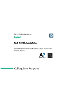 Colloquium Program