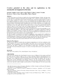 Creative Potential in the Cities and Its Exploitation in the Sustainable Development in Slovakia