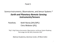 Earth and Planetary Remote Sensing Instruments/Sensors