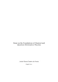 Essay on the Foundations of Classical and Quantum Information Theories