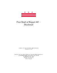 First Draft of Report #43 – Blackmail
