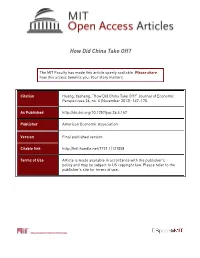 How Did China Take Off?