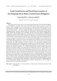 Land Classification and Flood Characteristics of the Pampanga