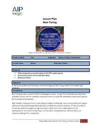 Lesson Plan Alan Turing