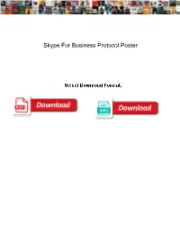 Skype for Business Protocol Poster Outline