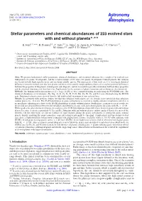Stellar Parameters and Chemical Abundances of 223 Evolved Stars with and Without Planets�,