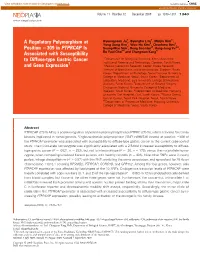 309 in PTPRCAP Is Associated with Susceptibility to Diffuse-Type Gastric