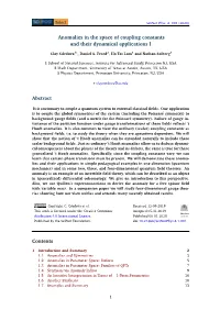 Anomalies in the Space of Coupling Constants and Their Dynamical Applications I