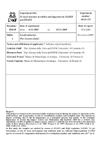 Experiment Title: Fe Local Structure in Tektites and Impactites by XANES
