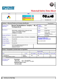 Material Safety Data Sheet