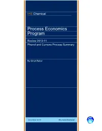 Phenol and Cumene Process Summary