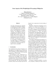 Some Aspects of the Morphological Processing of Bulgarian