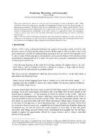 Terminology, Phraseology, and Lexicography 1. Introduction Sinclair