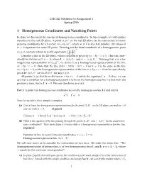 1 Homogeneous Coordinates and Vanishing Points