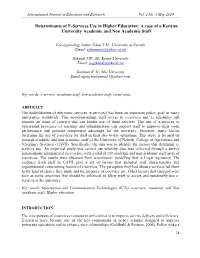 Determinants of E-Services Use in Higher Education: a Case of a Kenyan University Academic and Non Academic Staff