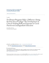 Do Honors Programs Make a Difference