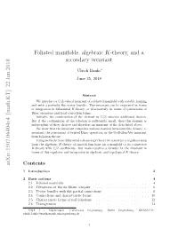 Foliated Manifolds, Algebraic K-Theory, and a Secondary Invariant