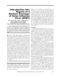 Introduction Into Nigeria of a Distinct Genotype of Avian Influenza Virus