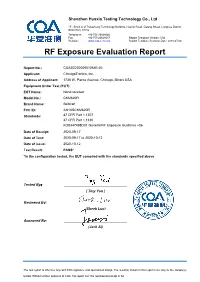 RF Exposure Evaluation Report