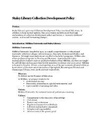 Staley Library Collection Development Policy