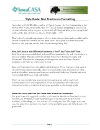Style Guide: Best Practices in Formatting