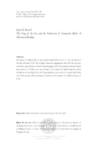 The Song of the Sea and the Subversion of Canaanite Myth: a Missional Reading