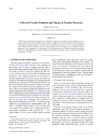 A Revised Tornado Definition and Changes in Tornado Taxonomy