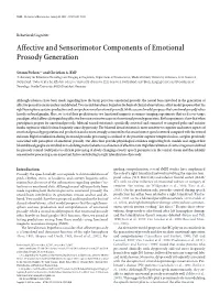 Affective and Sensorimotor Components of Emotional Prosody Generation