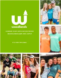 Application Packet Woodlandscamp.Org/Apply
