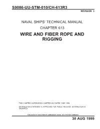 Chapter 613 Wire and Fiber Rope and Rigging