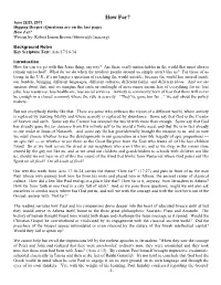 How Far? (Acts 17:16-34), June 22/23, 2013