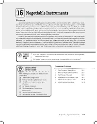 Negotiable Instruments