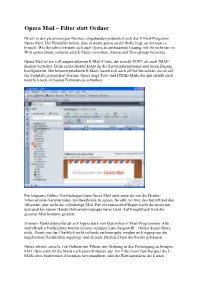 Opera Mail – Filter Statt Ordner