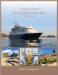 Voyages Aboard MS HEBRIDEAN SKY 2021 & 2022