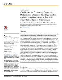Combining and Comparing Coalescent, Distance and Character-Based Approaches for Barcoding Microalgaes: a Test with Chlorella-Like Species (Chlorophyta)