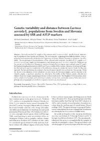 Genetic Variability and Distance Between Lactuca Serriola L