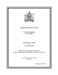 Hansard Transcript of Standing Committee of Public Accounts