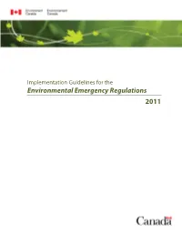Implementation Guidelines for the Environmental Emergency Regulations 2011