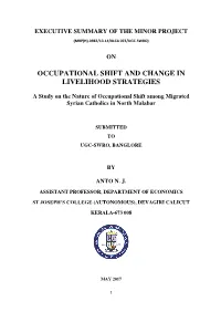 Occupational Shift and Change in Livelihood Strategies